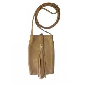 NEW BEAUDIN women's leather phone purse in bronze